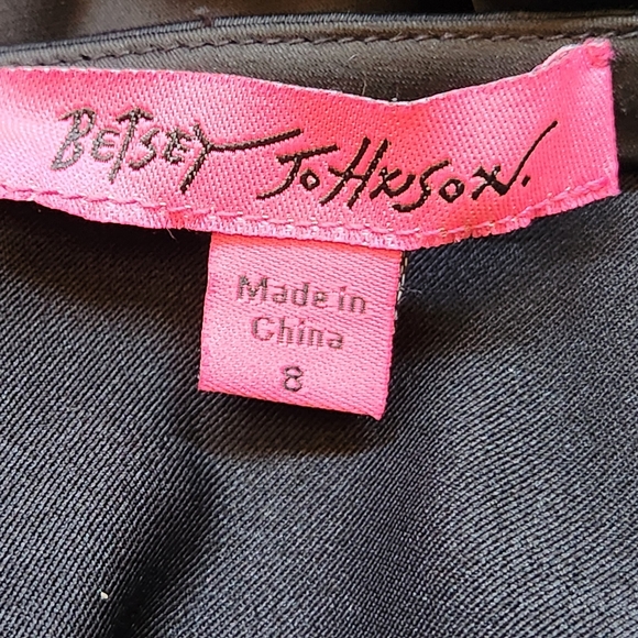 BETSEY JOHNSON Black Satin Cocktail Dress - Size 8 - Picture 13 of 15